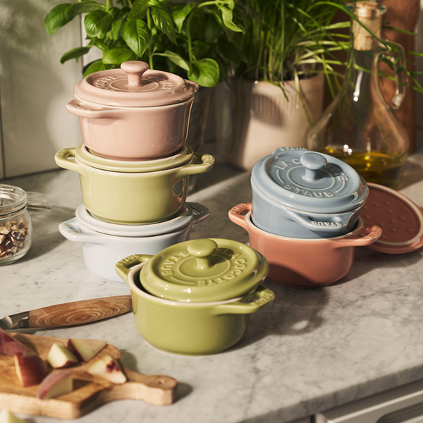 Set 5 Mini Cocotte Le Creuset In Gres, Rosso Ciliegia - Adatte A Forno E Lavastoviglie